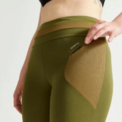 Leggings Fitness Cardio Mujer Caqui Talle Alto Cordón De Ajuste -Fit Tienda leggings fitness cardio mujer caqui talle alto cordon de ajuste 3