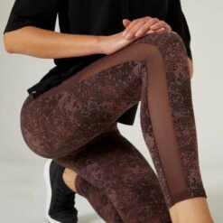 Leggings Mallas Fitness 7/8 Mujer Domyos Marrón -Fit Tienda leggings mallas fitness 78 mujer domyos marron 3