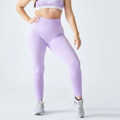 Leggings Mallas Fitness Tiro Alto Seamless Mujer Domyos 900 Negro -Fit Tienda leggings mallas fitness tiro alto seamless mujer domyos 900 violeta