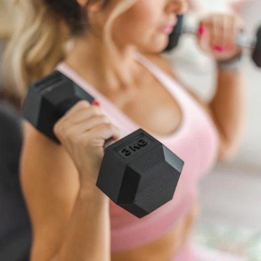 Mancuernas De Goma Hexagonales 3kg (par) Bodytone 4 Mancuernas De Goma Hexagonales 3kg (par) Bodytone - Imagen 2