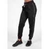 Pantalón Chándal Fitness Largo Poliéster Mujer GORILLA WEAR Pasedena Negro -Fit Tienda pantalon chandal fitness largo poliester mujer gorilla wear pasedena negro