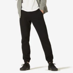 Pantalón Chándal Fitness Regular Hombre Domyos 100 Negro