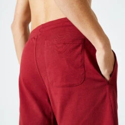Pantalon Corto Chándal Short Recto Algodón Hombre Domyos Essential Burdeos -Fit Tienda pantalon corto chandal short recto algodon hombre domyos essential burdeos 3