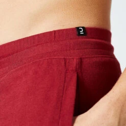 Pantalon Corto Chándal Short Recto Algodón Hombre Domyos Essential Burdeos -Fit Tienda pantalon corto chandal short recto algodon hombre domyos essential burdeos 4