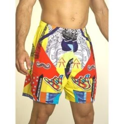 Pantalón Corto Hombre Banbroken RIO Multicolor Amarillo