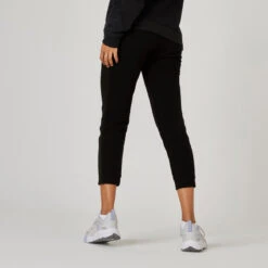 Pantalón Jogger Fitness 7/8 Corte Recto Algodón Mujer Domyos Negro 8 Pantalón Jogger Fitness 7/8 Corte Recto Algodón Mujer Domyos Negro -Fit Tienda pantalon jogger fitness 78 corte recto algodon mujer domyos negro 1