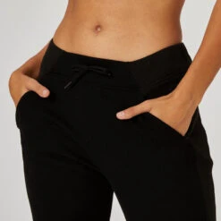 Pantalón Jogger Fitness 7/8 Corte Recto Algodón Mujer Domyos Negro 10 Pantalón Jogger Fitness 7/8 Corte Recto Algodón Mujer Domyos Negro -Fit Tienda pantalon jogger fitness 78 corte recto algodon mujer domyos negro 3