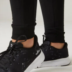 Pantalón Jogger Fitness Ajustado De Algodón Con Bolsillos Mujer Domyos 520 Negro -Fit Tienda pantalon jogger fitness ajustado de algodon con bolsillos mujer domyos 520 negro 4