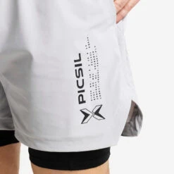 Shorts Con Malla Compresión 2 En 1 Hombre Premium 0.1 - XL - Gris Perla -Fit Tienda shorts con malla compresion 2 en 1 hombre premium 01 xl gris perla 3
