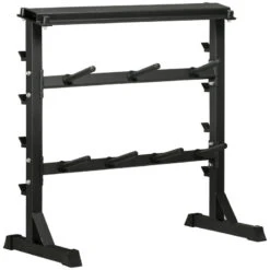 Soporte Para Barras Mancuernas Y Pesas HOMCOM 100x55x102 Cm Negro