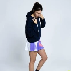 Sudadera De Cuello Redondo Con Capucha De Algodón De Mujer TRR Azul 9 Sudadera De Cuello Redondo Con Capucha De Algodón De Mujer TRR Azul -Fit Tienda sudadera de cuello redondo con capucha de algodon de mujer trr azul 3