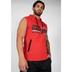 Sudadera Sin Mangas Con Capucha Poliéster Hombre GORILLA WEAR Melbourne Rojo 10 Sudadera Sin Mangas Con Capucha Poliéster Hombre GORILLA WEAR Melbourne Rojo -Fit Tienda sudadera sin mangas con capucha poliester hombre gorilla wear melbourne rojo 3