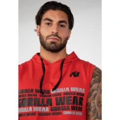 Sudadera Sin Mangas Con Capucha Poliéster Hombre GORILLA WEAR Melbourne Rojo 11 Sudadera Sin Mangas Con Capucha Poliéster Hombre GORILLA WEAR Melbourne Rojo -Fit Tienda sudadera sin mangas con capucha poliester hombre gorilla wear melbourne rojo 4