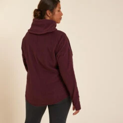 Sudadera Yoga Relajación Mujer Burdeos Polar -Fit Tienda sudadera yoga relajacion mujer burdeos polar 3