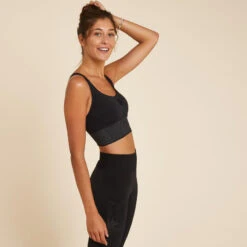 Sujetador Top Largo De Yoga Dinámico Mujer Kimjaly Negro -Fit Tienda sujetador top largo de yoga dinamico mujer kimjaly negro 2